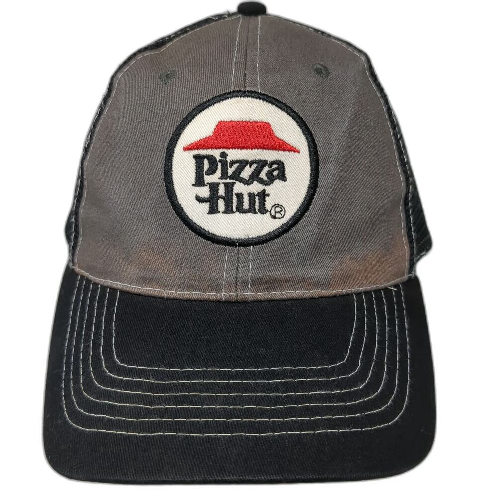 IQ Group Pizza Hut Black One Size Baseball Cap Hat Mesh Strapback Patch Stitch